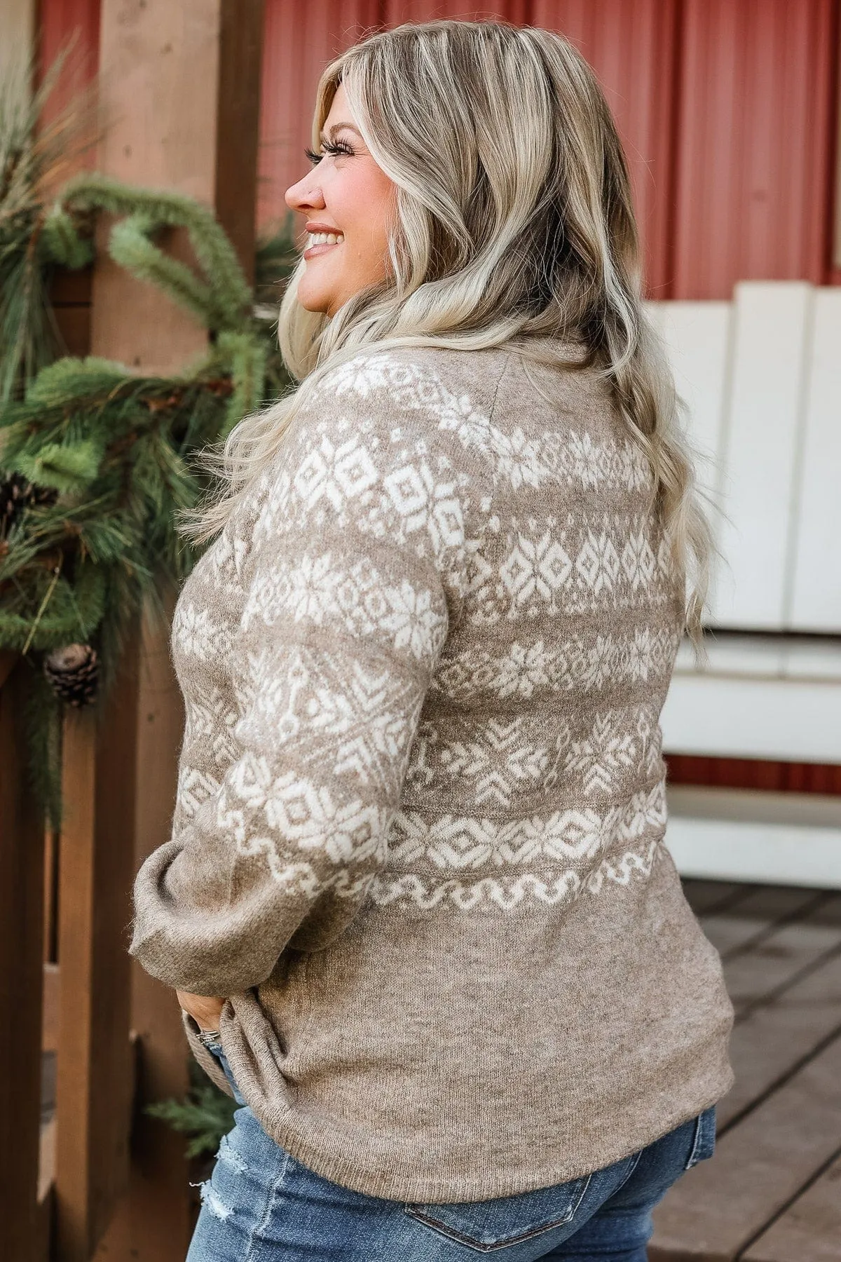 Winter Wonders Knit Sweater- Taupe