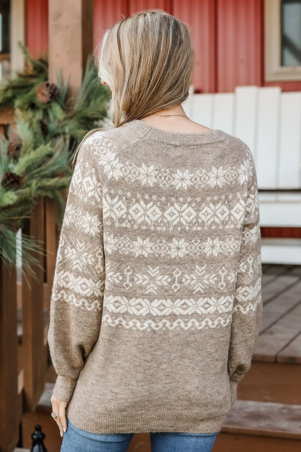 Winter Wonders Knit Sweater- Taupe