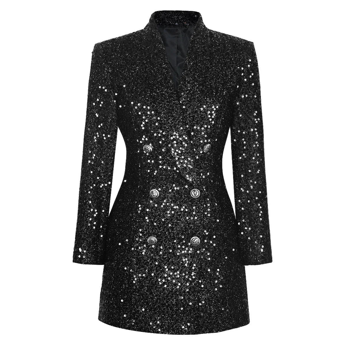 Women's Winter Fashion Heavy Sequins Waist Slimming High-End Blazer